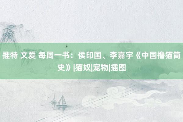 推特 文爱 每周一书:侯印国、李嘉宇《中国撸猫简史》|猫奴|宠物|插图