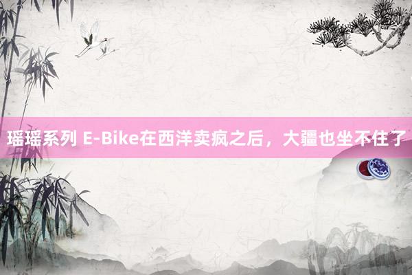 瑶瑶系列 E-Bike在西洋卖疯之后,大疆也坐不住了