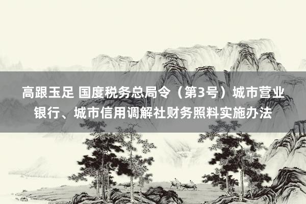 高跟玉足 国度税务总局令(第3号) 城市营业银行、城市信用调解社财务照料实施办法